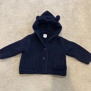 GAP Dark Blue Baby Sweater with Hood